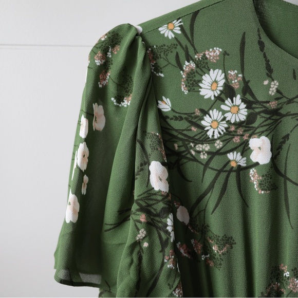 Reformation Roxana Dress Women Size 2 Green Floral Wedding Evening NWT - Picture 6 of 9